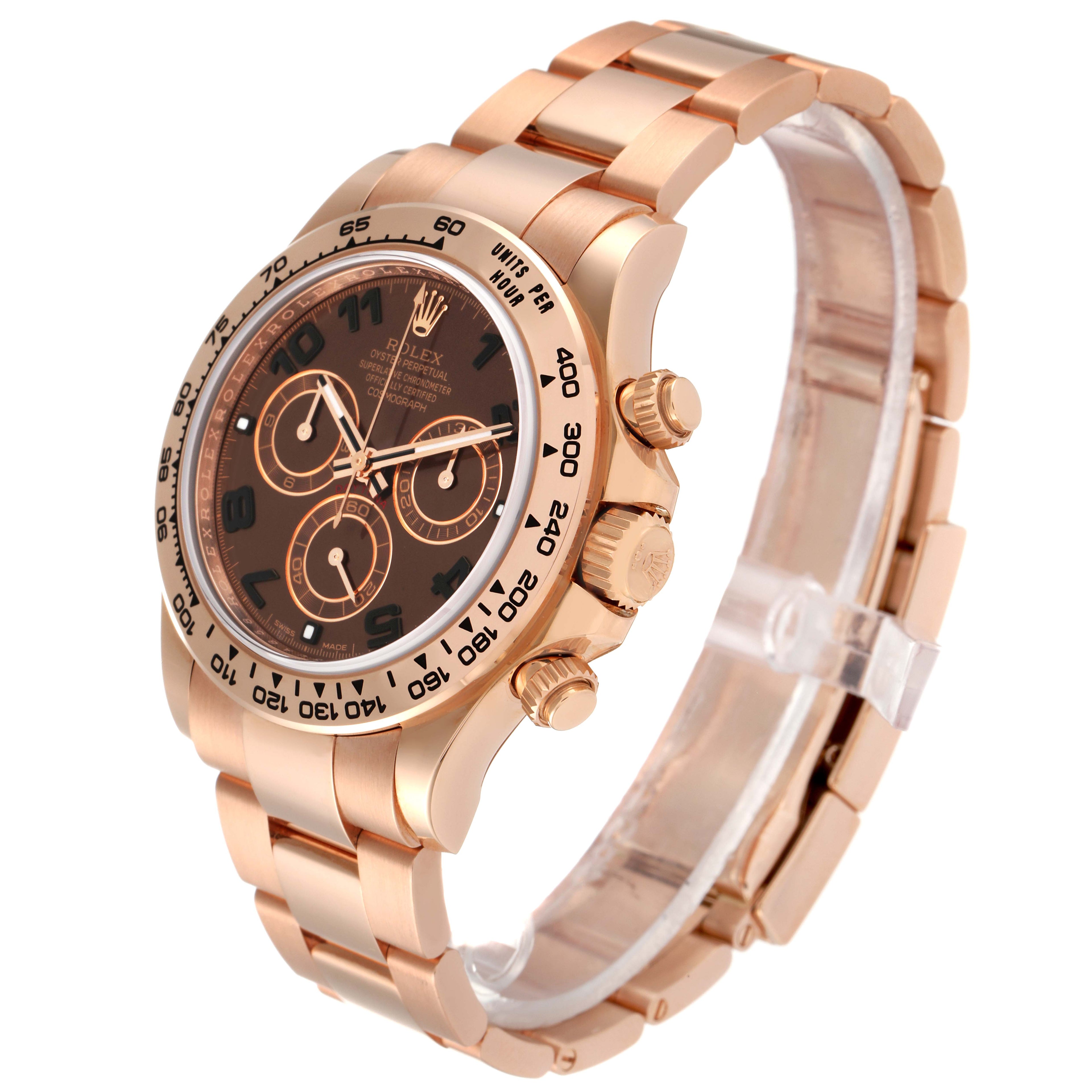 Rolex Daytona Brown Dial Rose Gold Everose Mens Watch 116505 Unworn