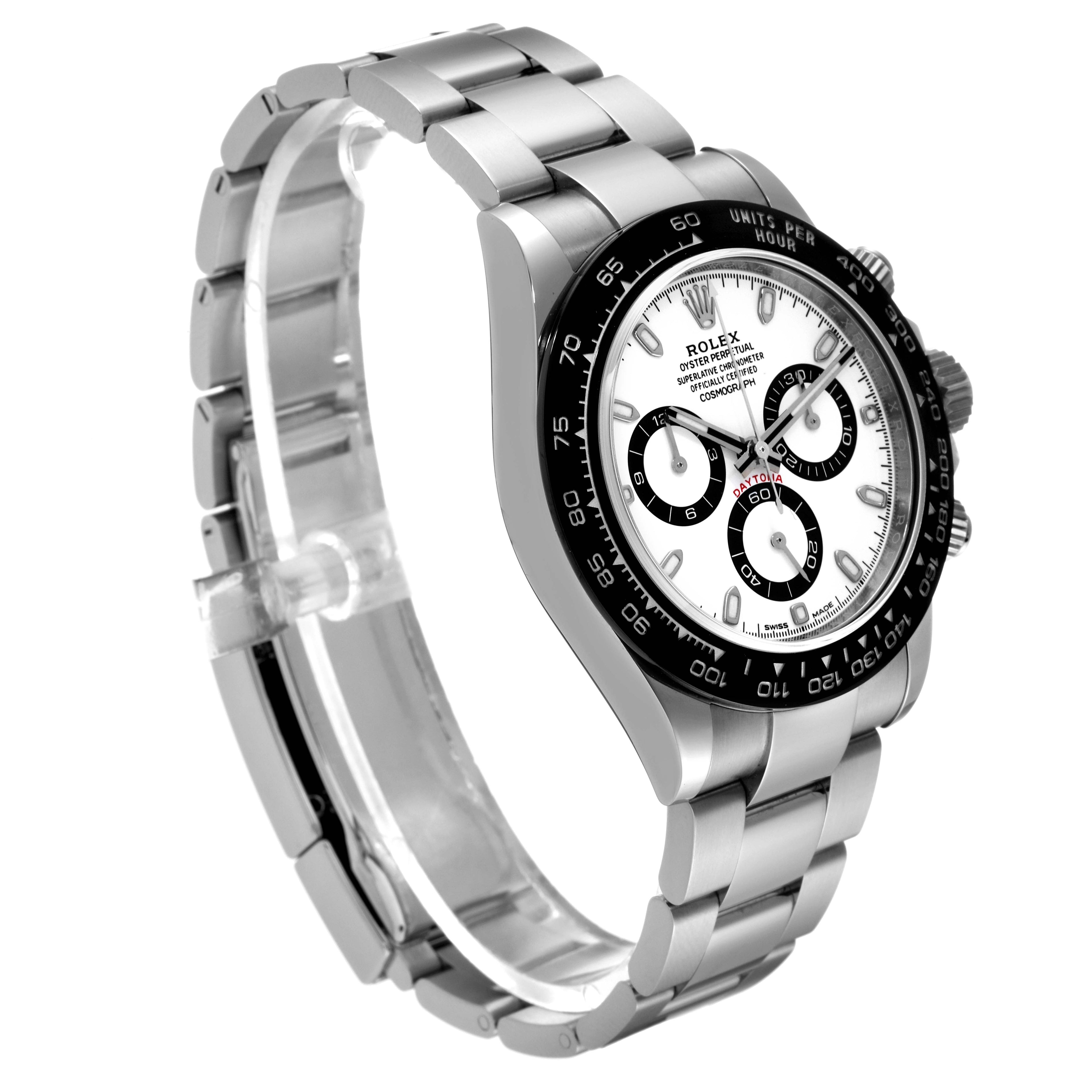 Rolex Daytona Ceramic Bezel White Dial Steel Mens Watch 116500 Box Card
