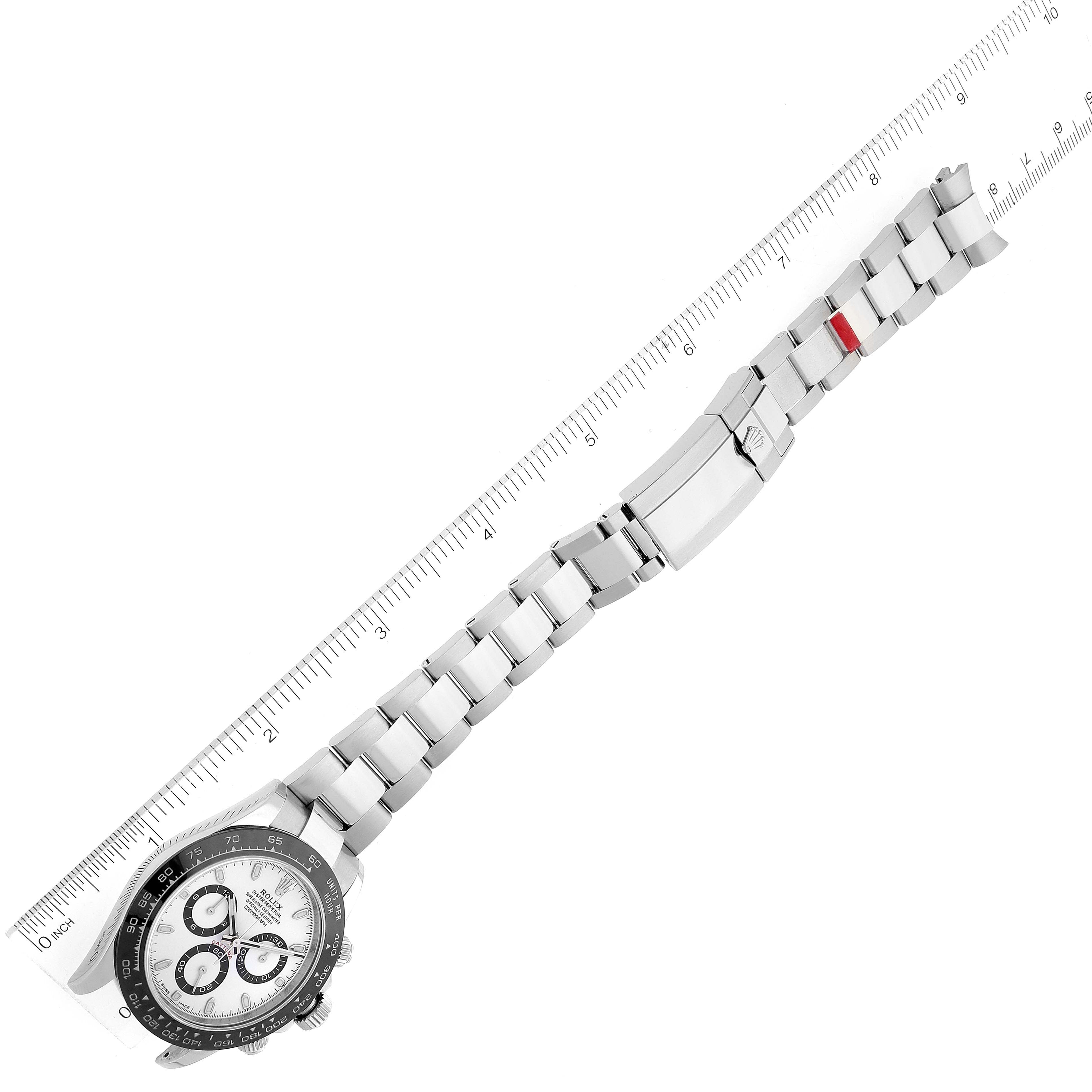 Rolex Daytona Ceramic Bezel White Dial Steel Mens Watch 116500 Box Card