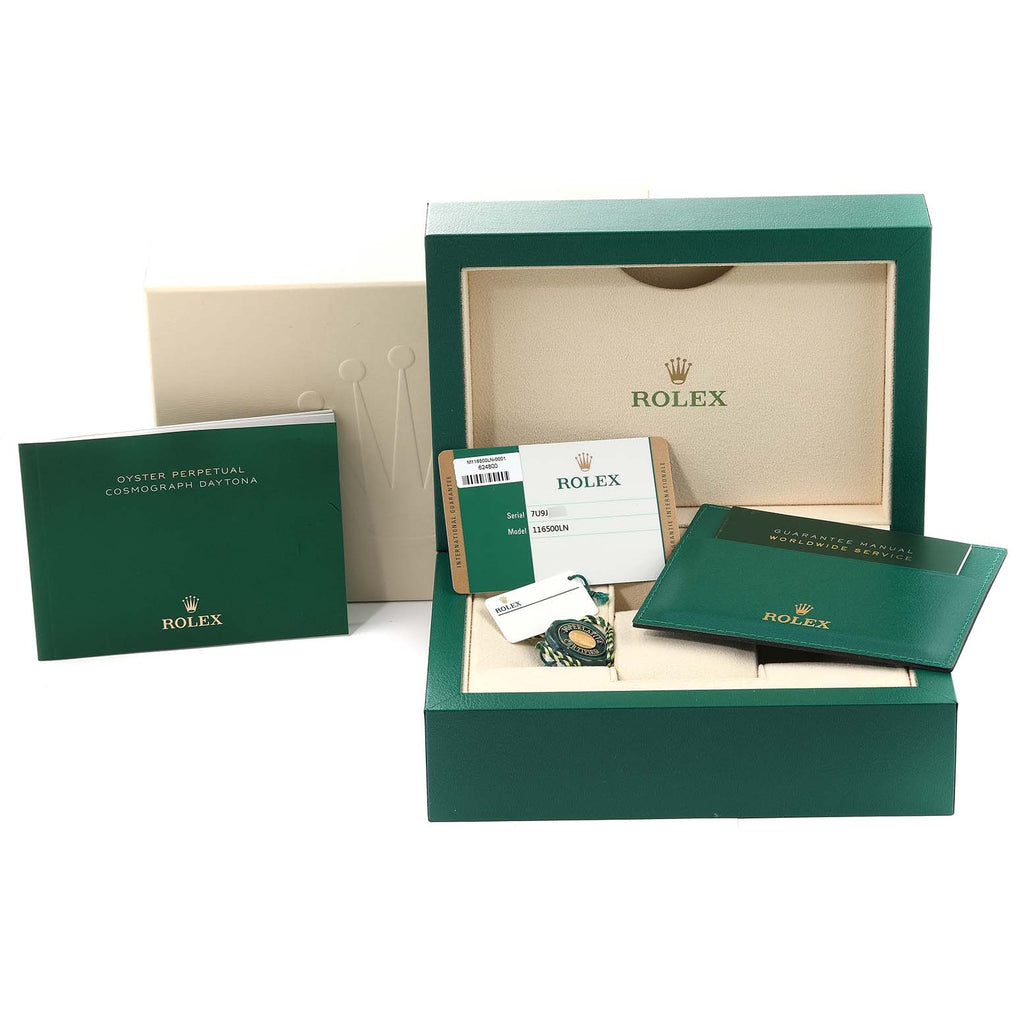 Rolex Daytona Ceramic Bezel White Dial Steel Mens Watch 116500 Box Card