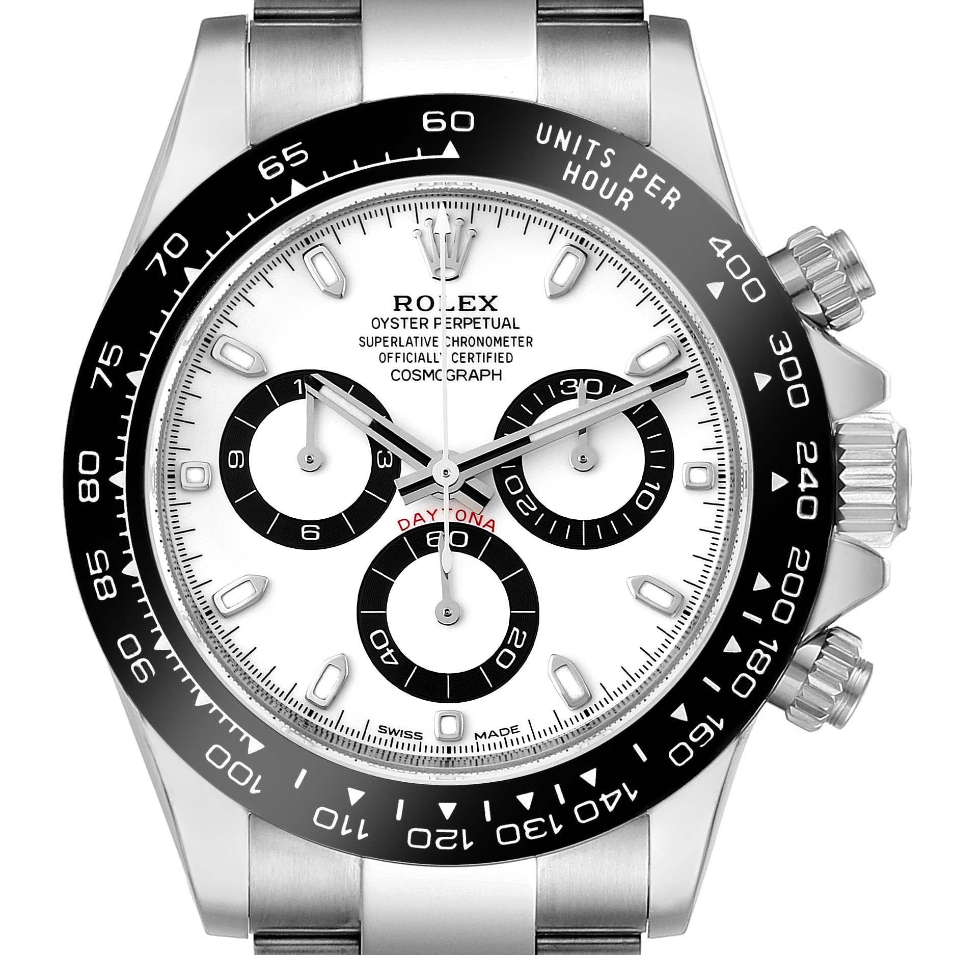Rolex Daytona Ceramic Bezel White Dial Steel Mens Watch 116500 Unworn