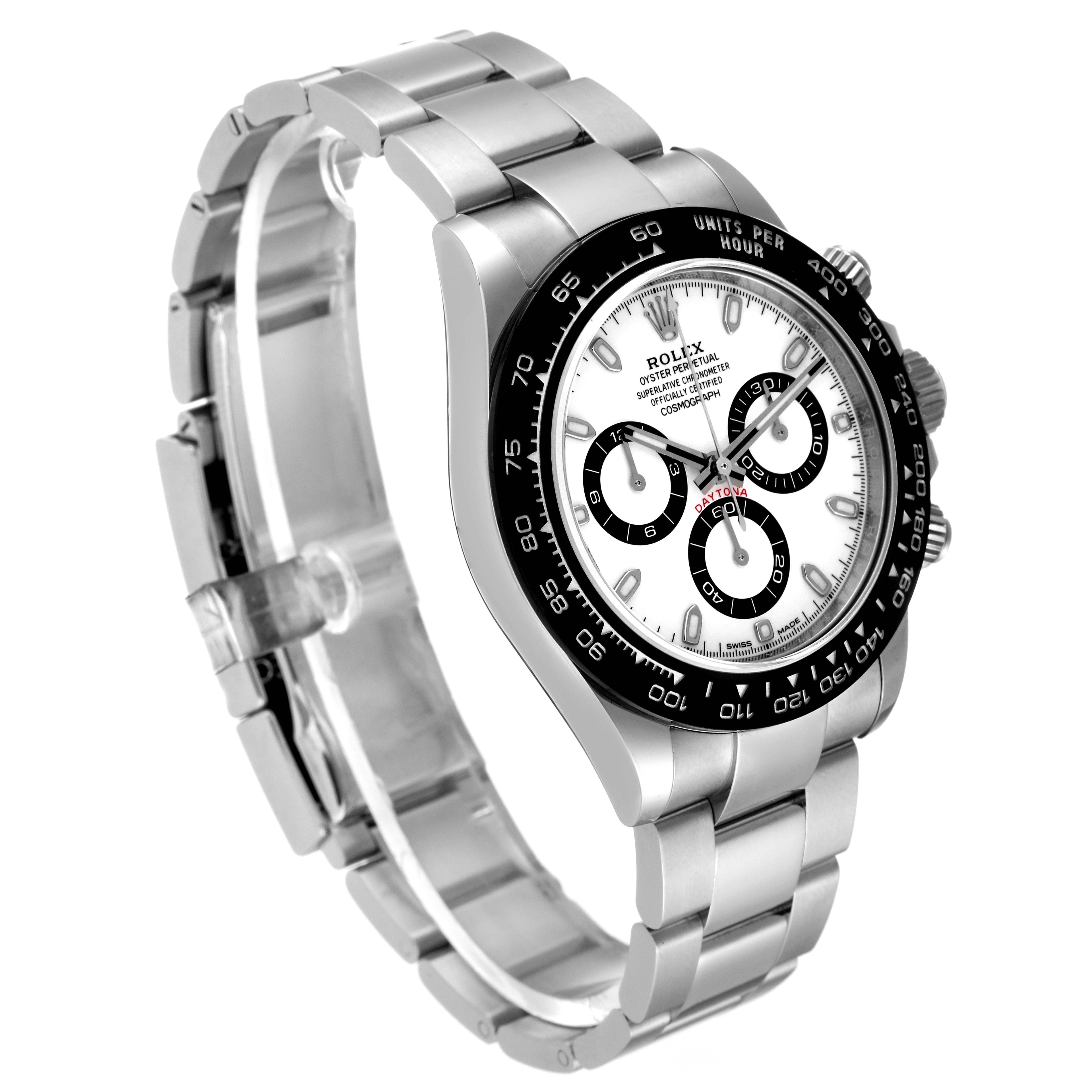Rolex Daytona Ceramic Bezel White Dial Steel Mens Watch 116500 Unworn