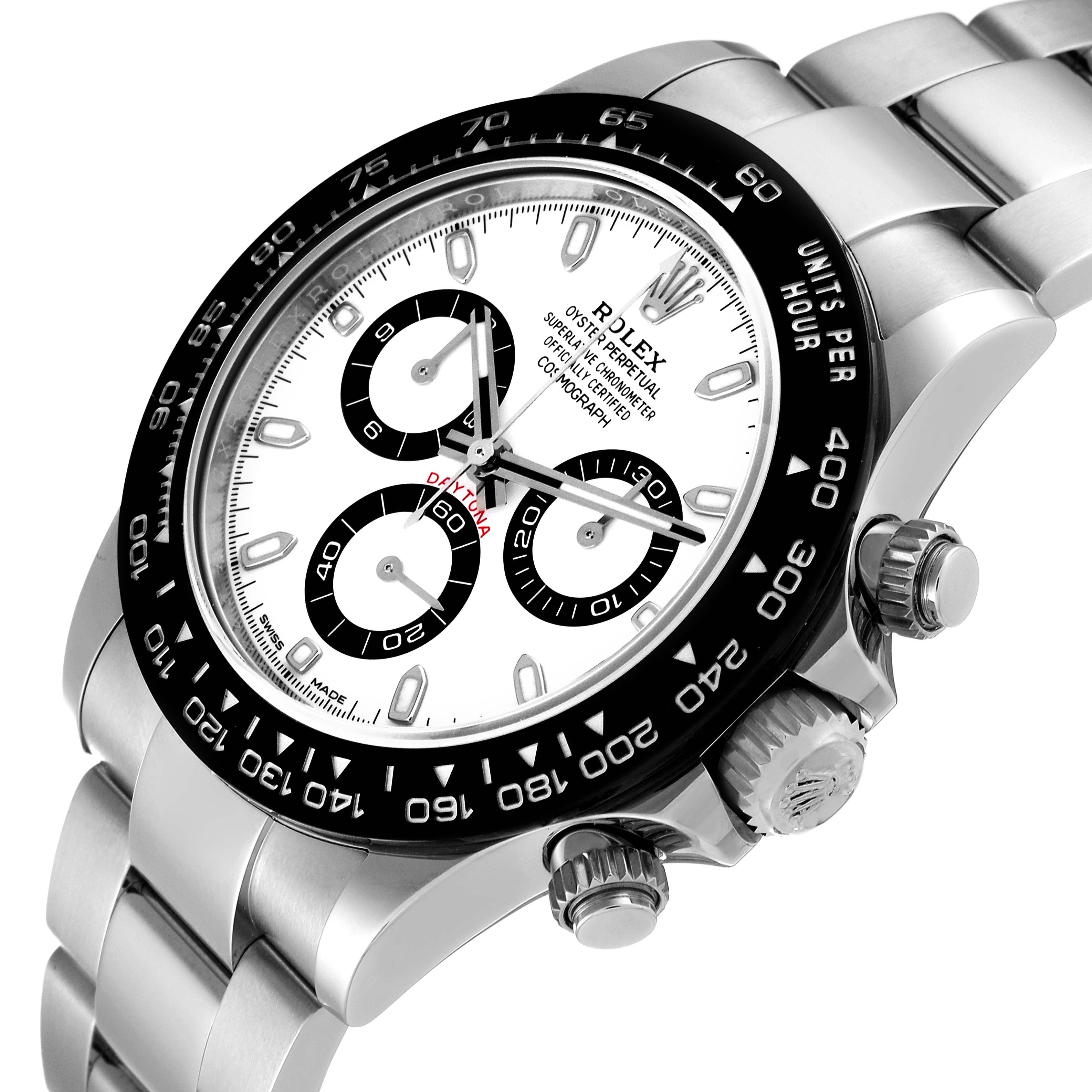 Rolex Daytona Ceramic Bezel White Dial Steel Mens Watch 116500 Unworn