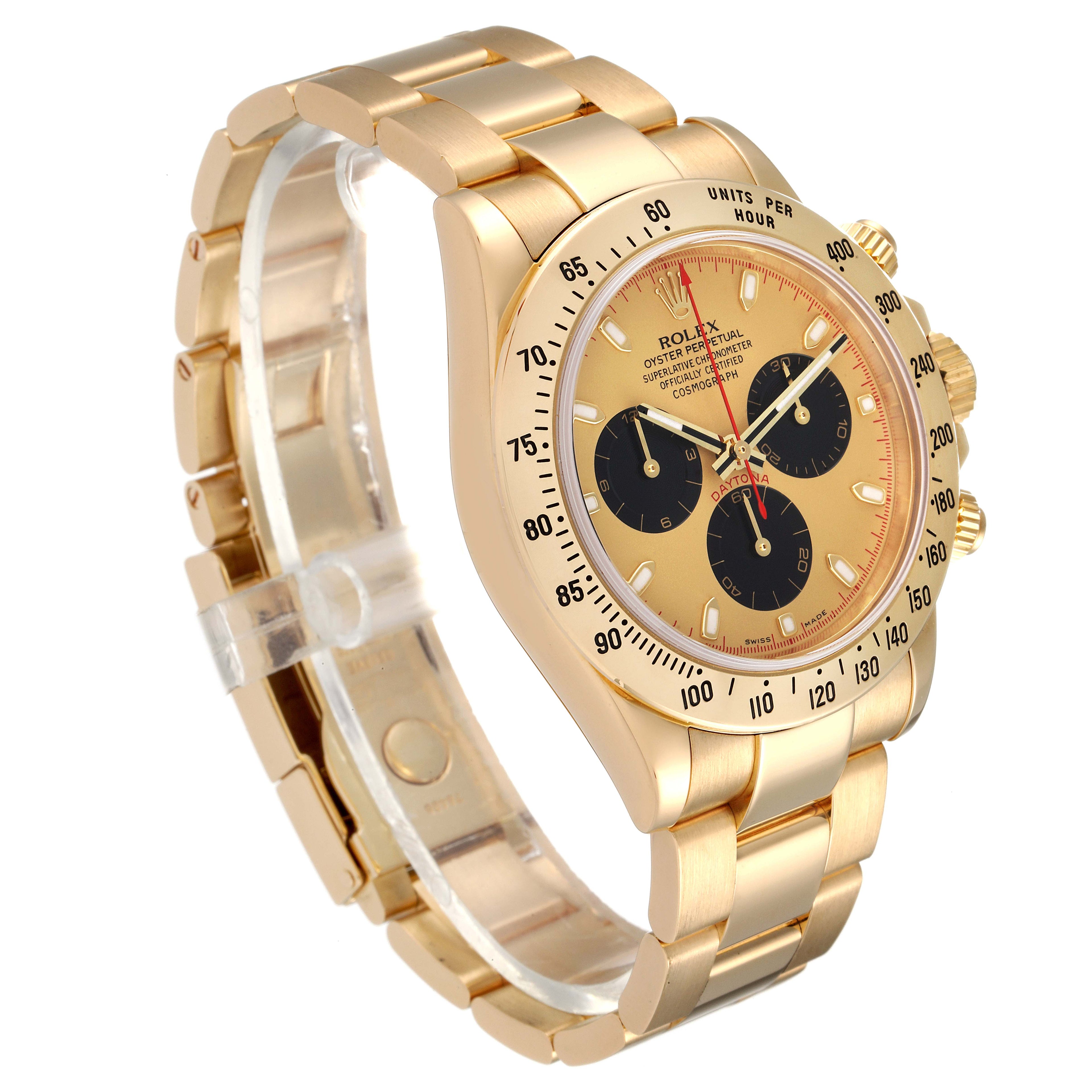 Rolex Daytona Champagne Dial Yellow Gold Chronograph Mens Watch 116528