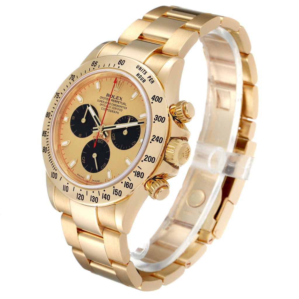 Rolex Daytona Champagne Dial Yellow Gold Chronograph Mens Watch 116528