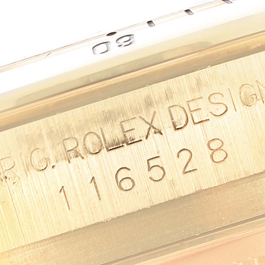Rolex Daytona Champagne Dial Yellow Gold Chronograph Mens Watch 116528
