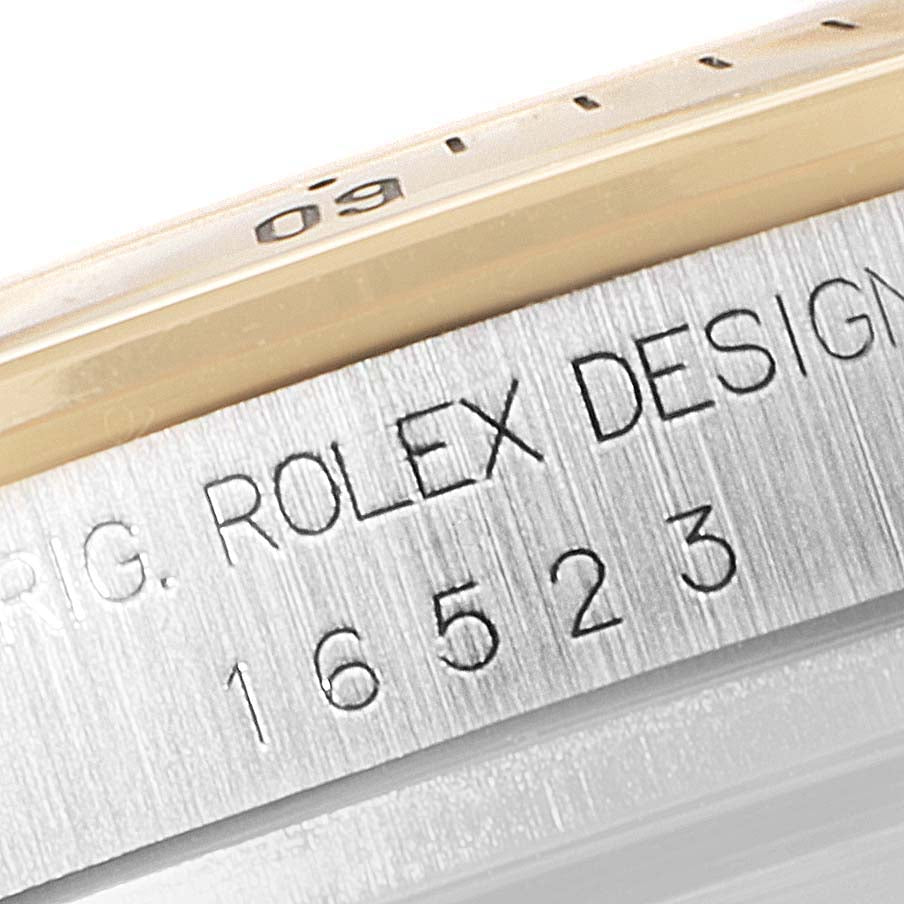 Rolex Daytona Inverted 6 Steel Yellow Gold Black Dial Mens Watch 16523