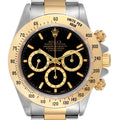 Rolex Daytona Inverted 6 Steel Yellow Gold Black Dial Mens Watch 16523
