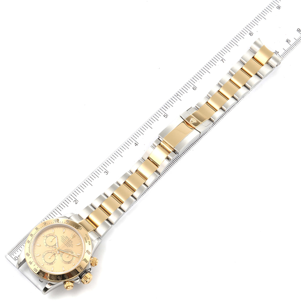 Rolex Daytona Steel 18K Yellow Gold Champagne Dial Mens Watch 116523