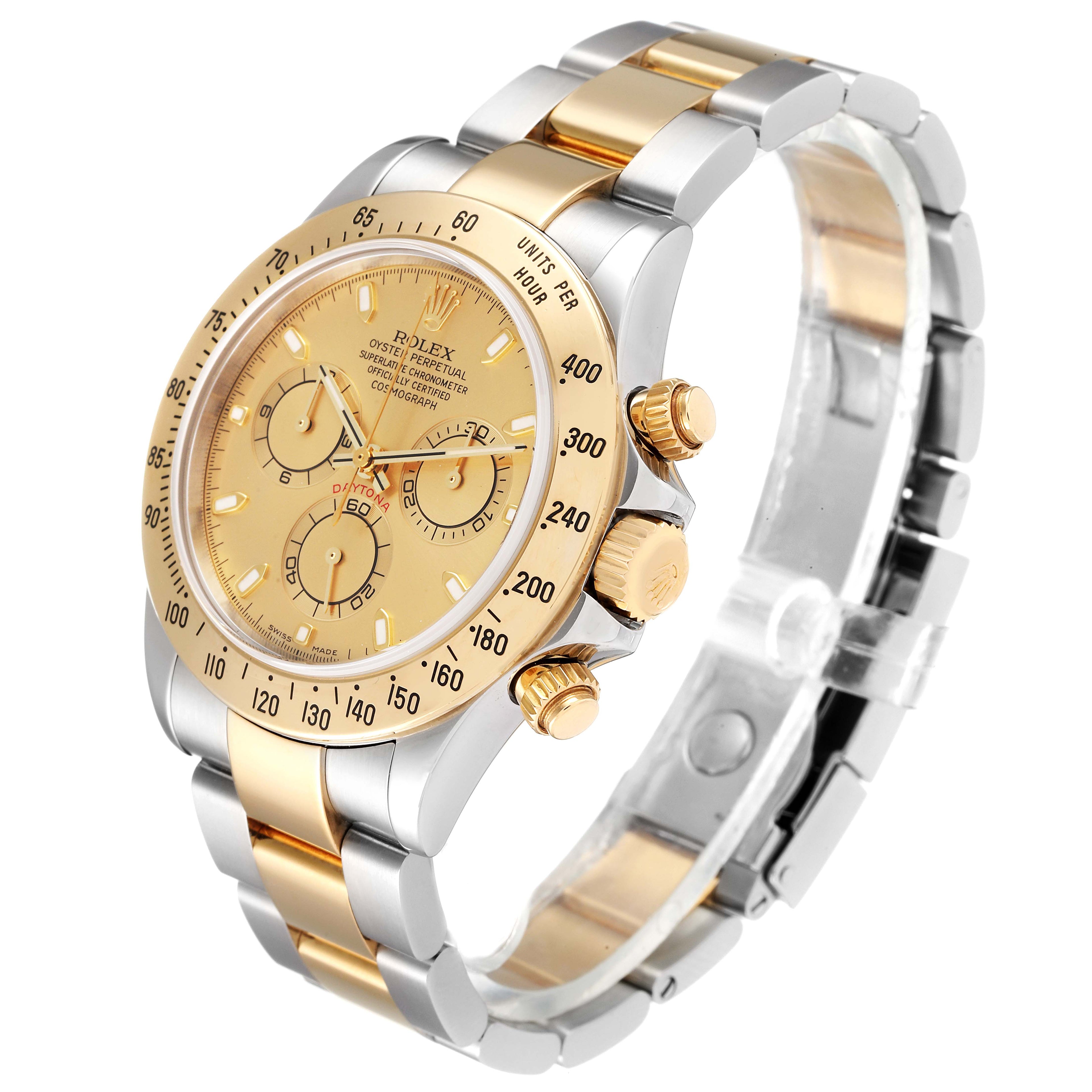 Rolex Daytona Steel 18K Yellow Gold Champagne Dial Mens Watch 116523