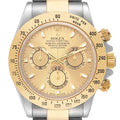 Rolex Daytona Steel 18K Yellow Gold Champagne Dial Mens Watch 116523 Box Papers