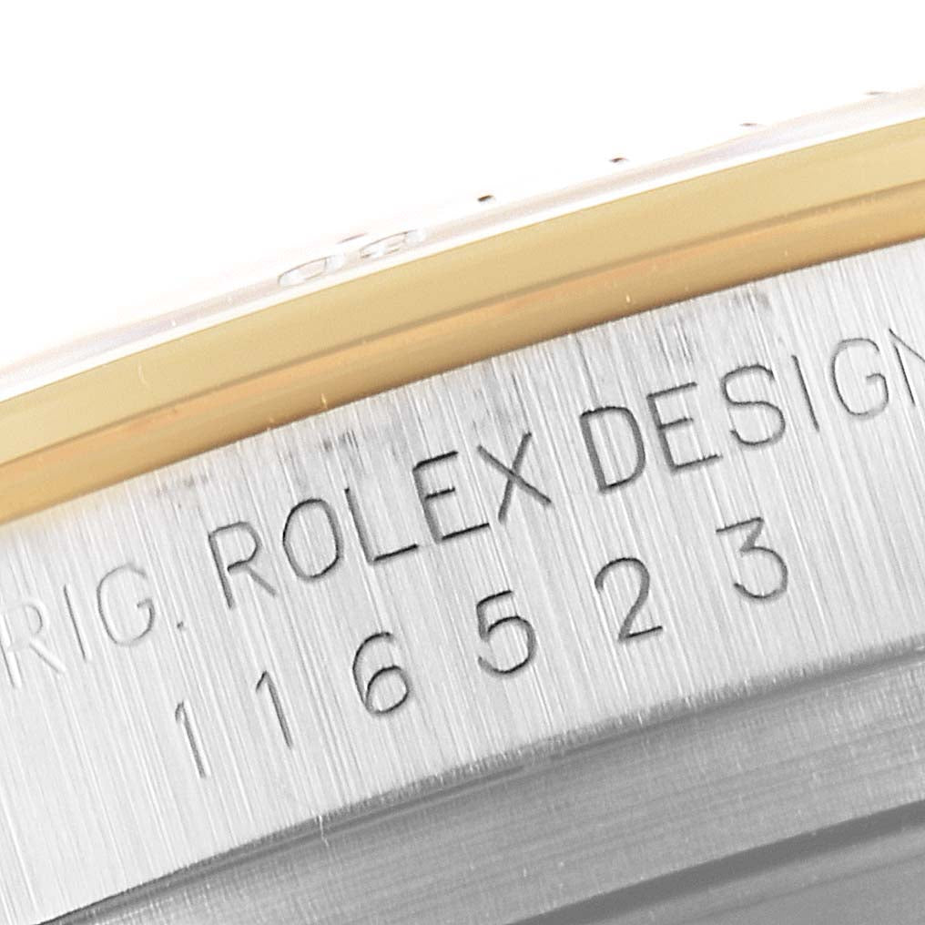 Rolex Daytona Steel 18k Yellow Gold Slate Dial Mens Watch 116523