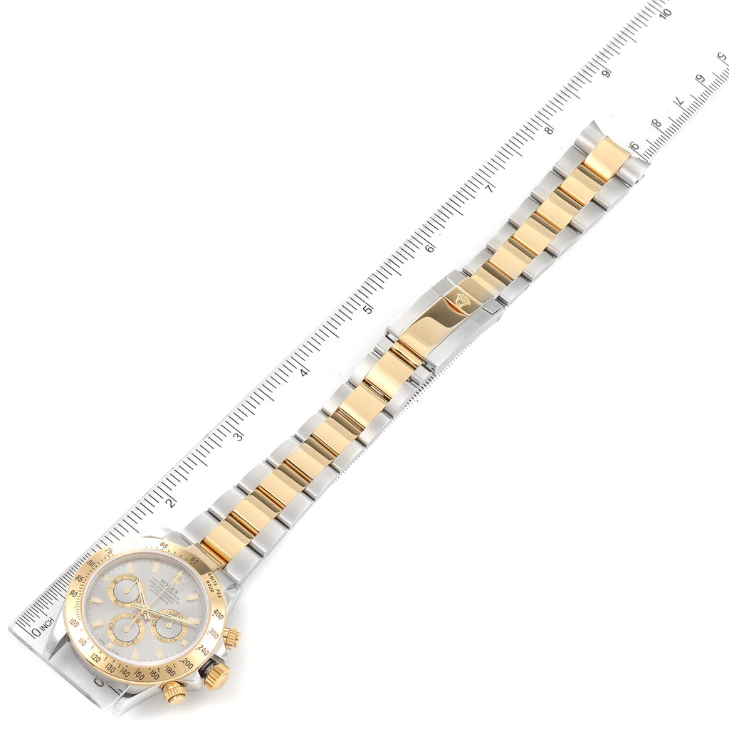 Rolex Daytona Steel 18k Yellow Gold Slate Dial Mens Watch 116523
