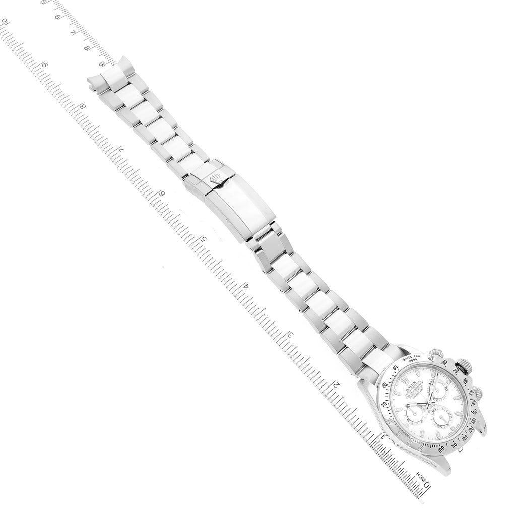 Rolex Daytona Steel White Dial Chronograph Mens Watch 116520 Box Card