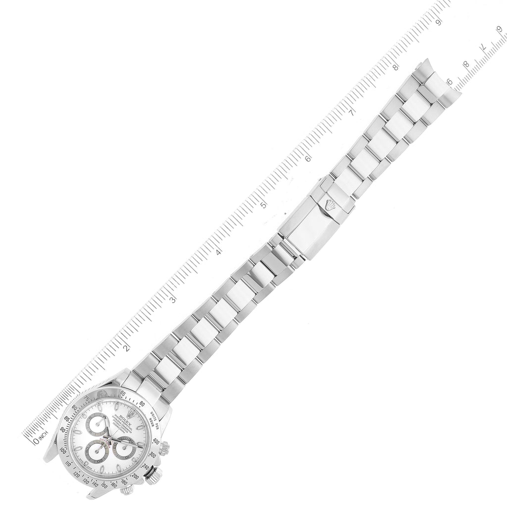 Rolex Daytona Steel White Dial Chronograph Mens Watch 116520 Box Papers