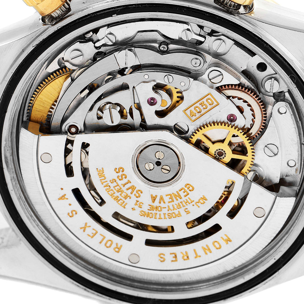 Rolex Daytona Steel Yellow Gold Black Diamond Dial Mens Watch 16523