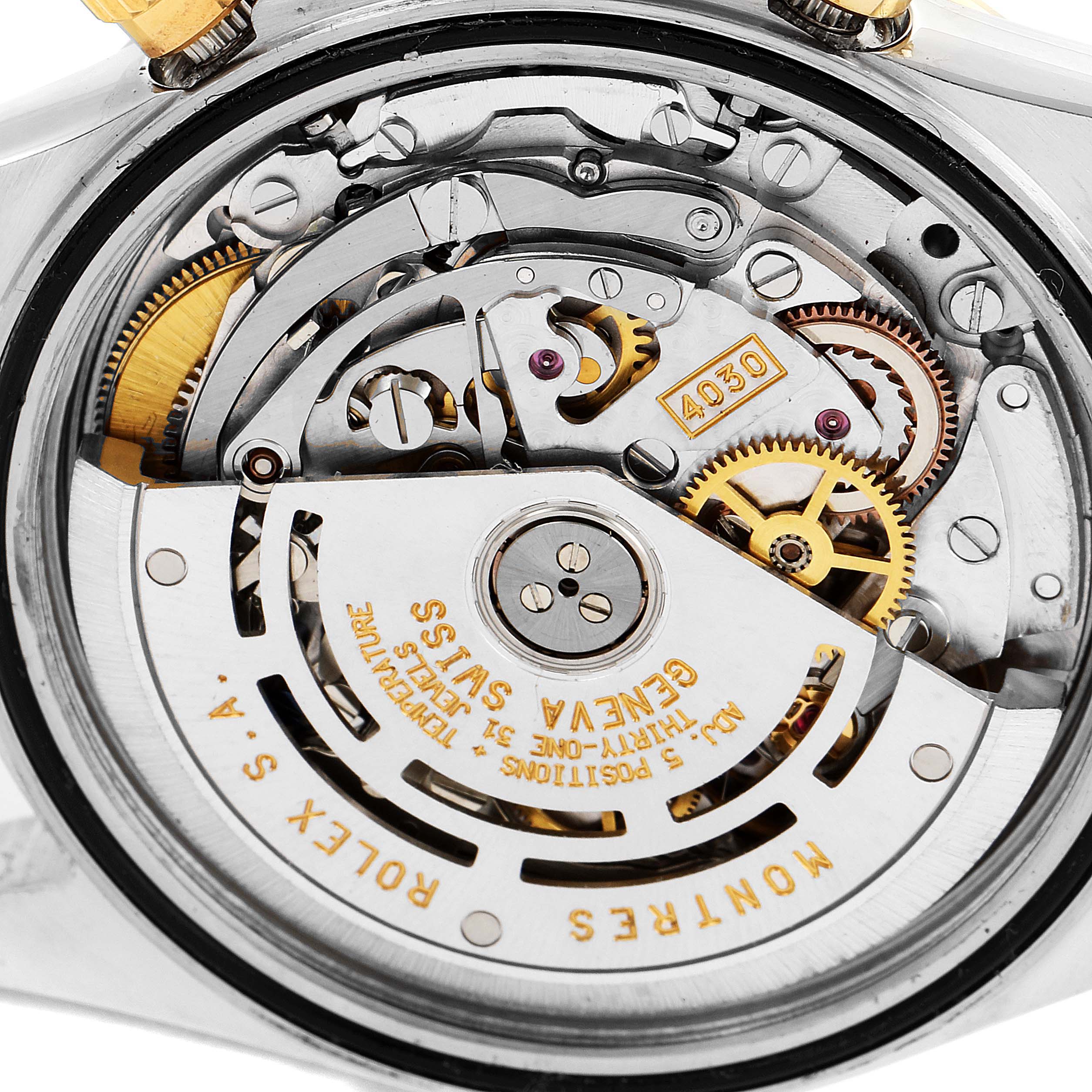 Rolex Daytona Steel Yellow Gold Black Diamond Dial Mens Watch 16523