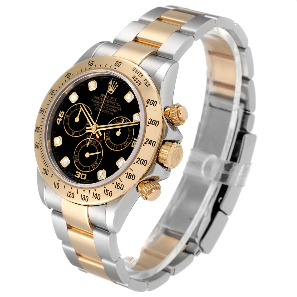 Rolex Daytona Steel Yellow Gold Diamond Chronograph Watch 116523