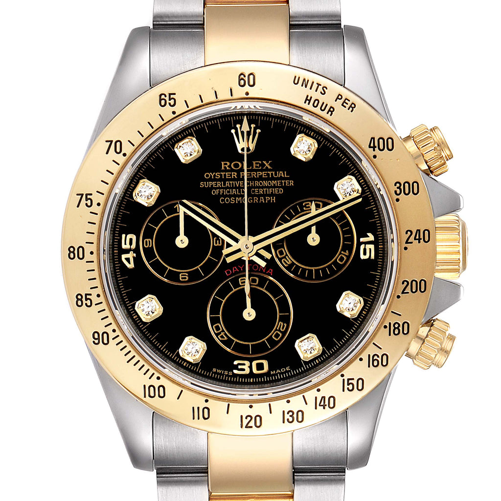 Rolex Daytona Steel Yellow Gold Diamond Chronograph Watch 116523