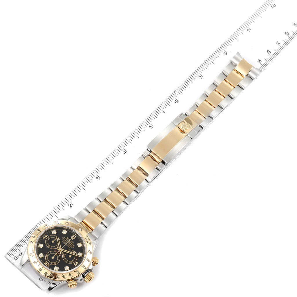 Rolex Daytona Steel Yellow Gold Diamond Chronograph Watch 116523