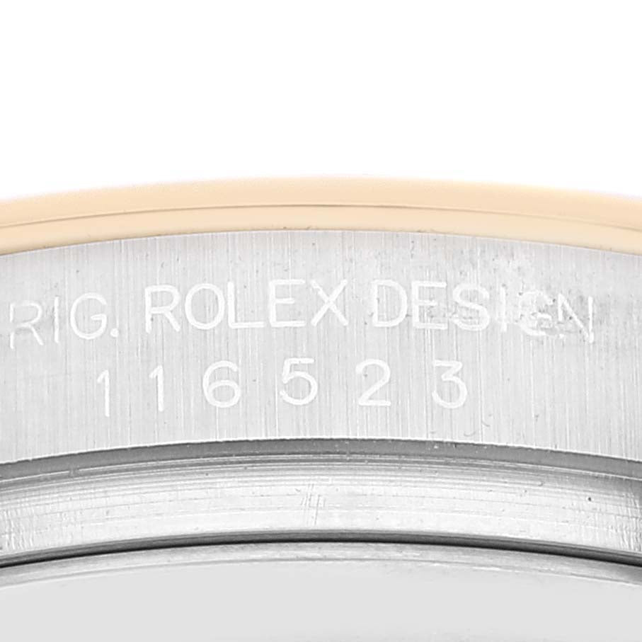 Rolex Daytona Steel Yellow Gold Diamond Chronograph Watch 116523 Box Papers