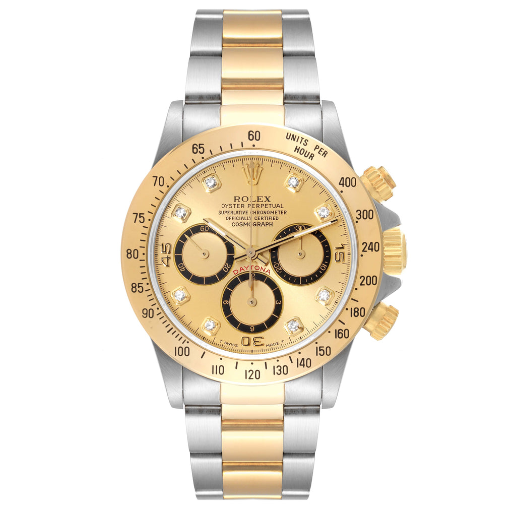 Rolex Daytona Steel Yellow Gold Inverted 6 Chronograph Mens Watch 16523