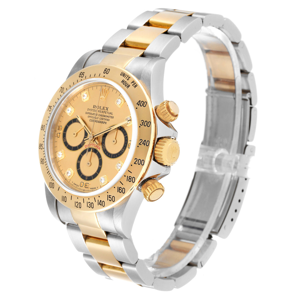 Rolex Daytona Steel Yellow Gold Inverted 6 Chronograph Mens Watch 16523