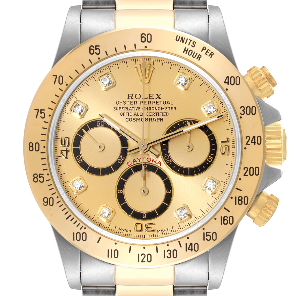 Rolex Daytona Steel Yellow Gold Inverted 6 Chronograph Mens Watch 16523