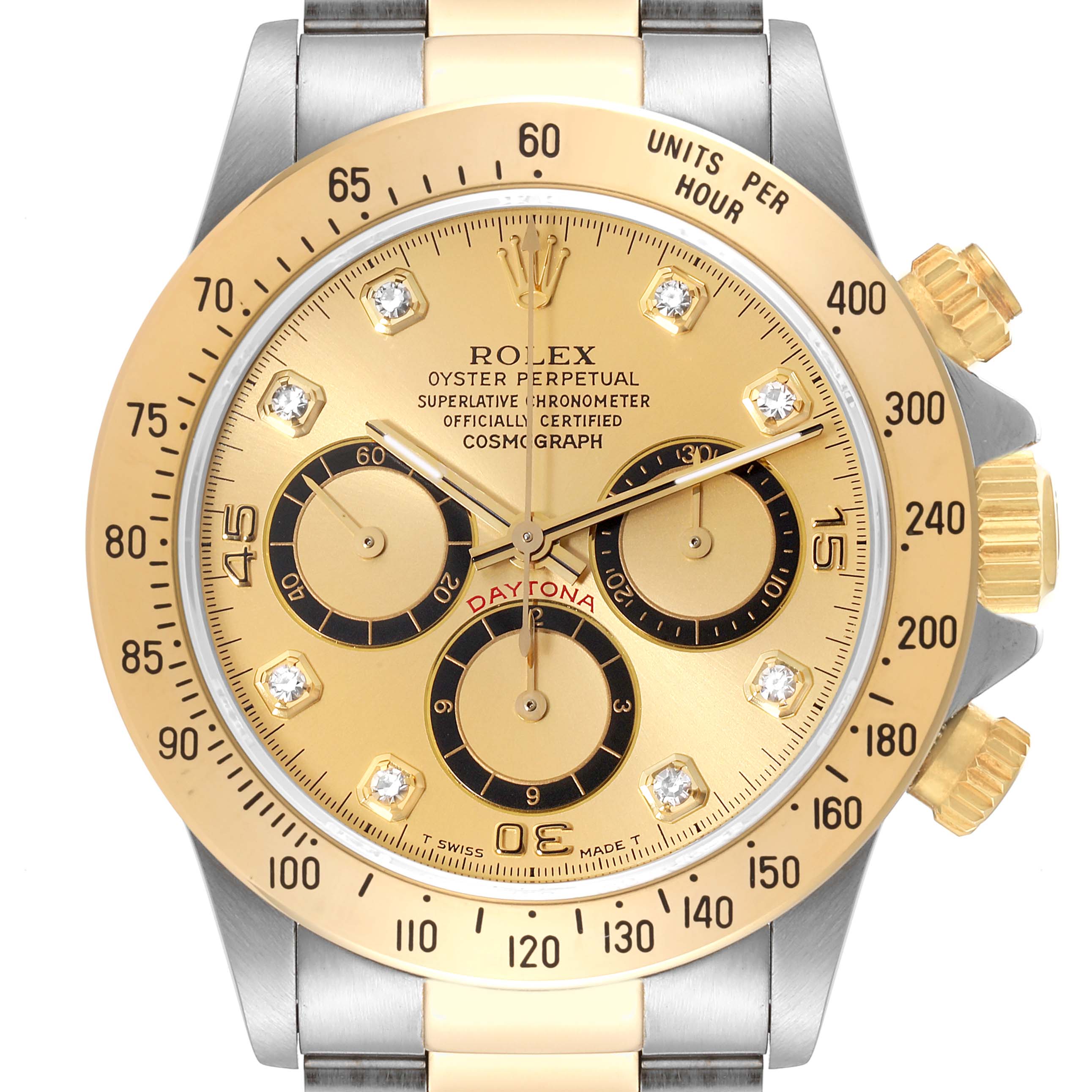 Rolex Daytona Steel Yellow Gold Inverted 6 Chronograph Mens Watch 16523