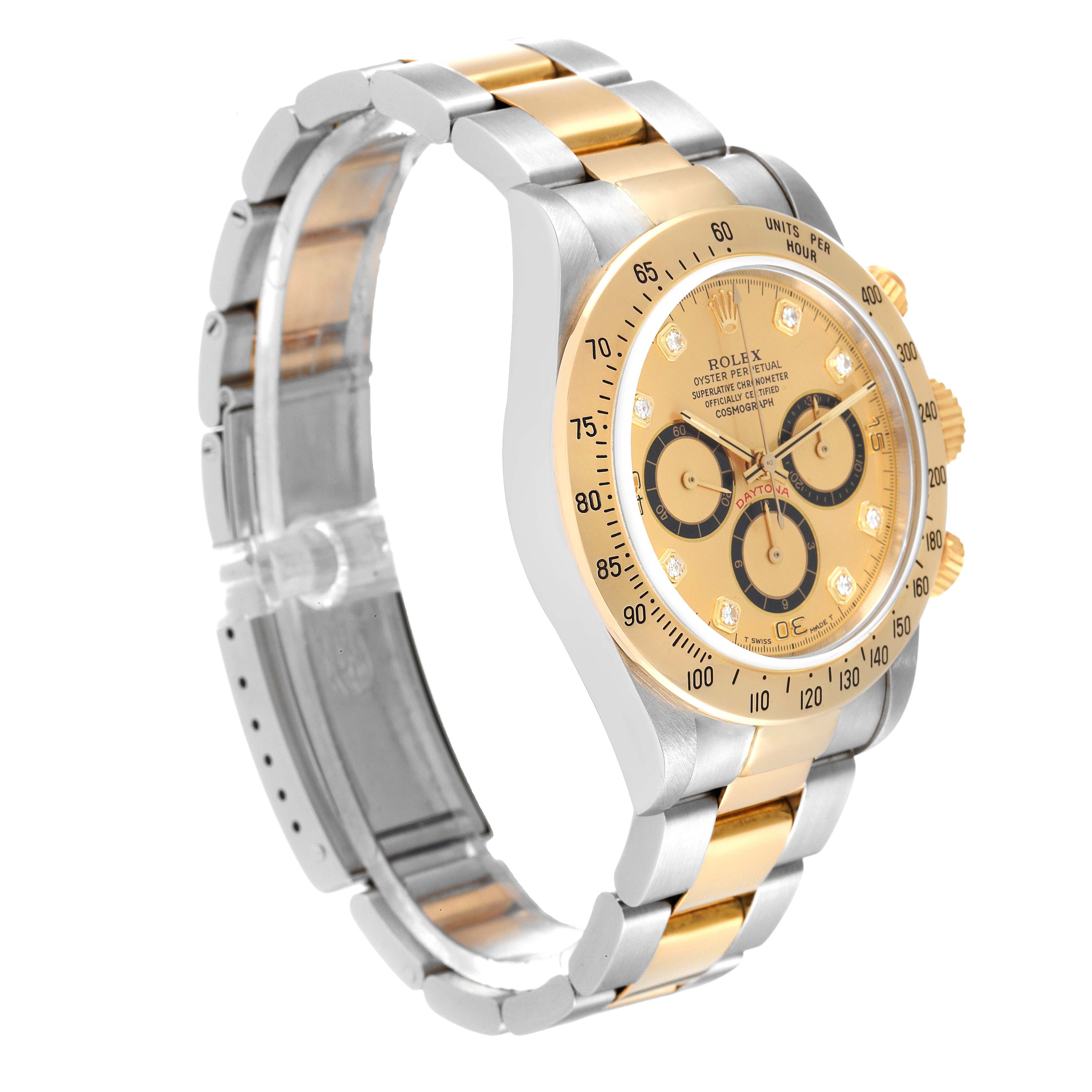 Rolex Daytona Steel Yellow Gold Inverted 6 Chronograph Mens Watch 16523