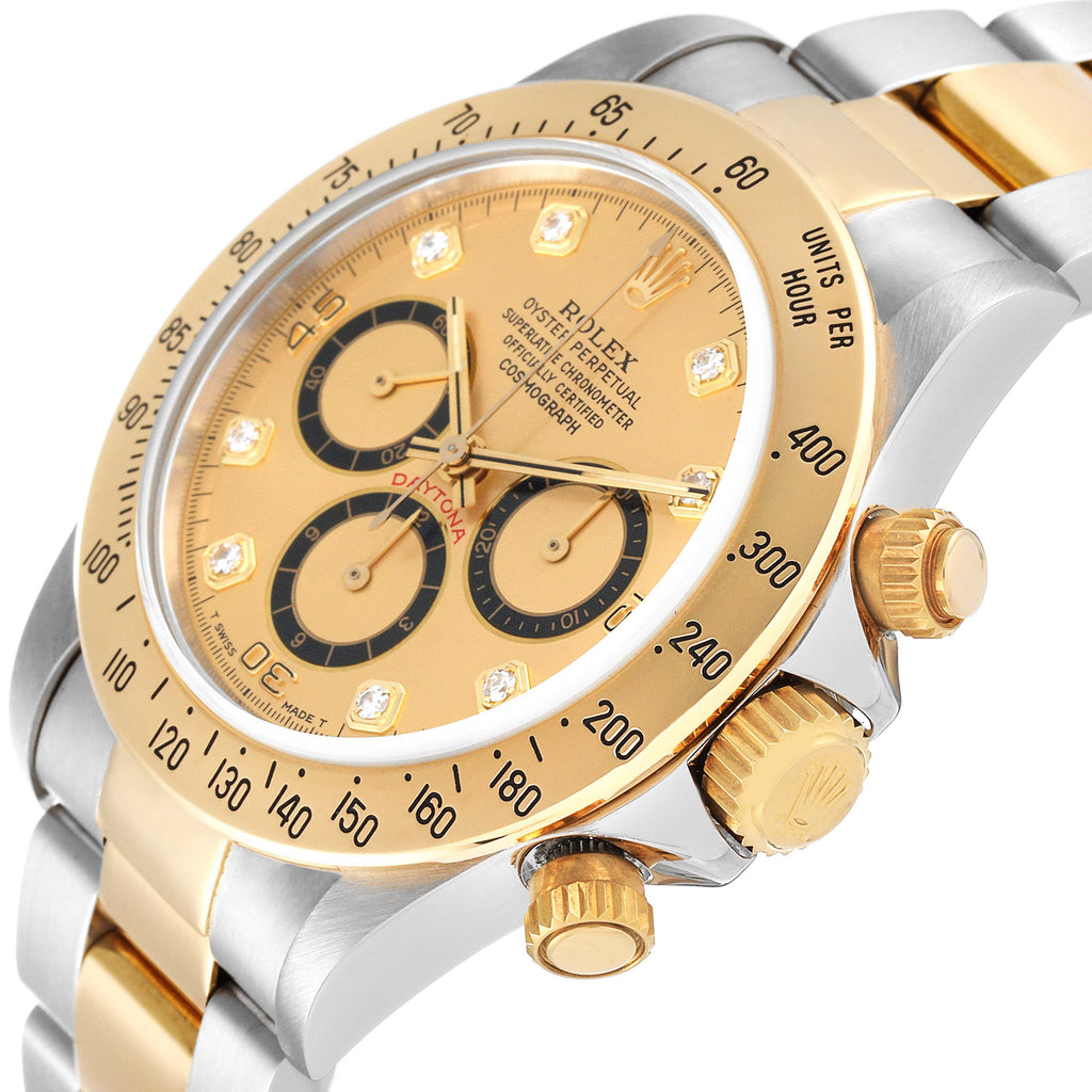 Rolex Daytona Steel Yellow Gold Inverted 6 Chronograph Mens Watch 16523