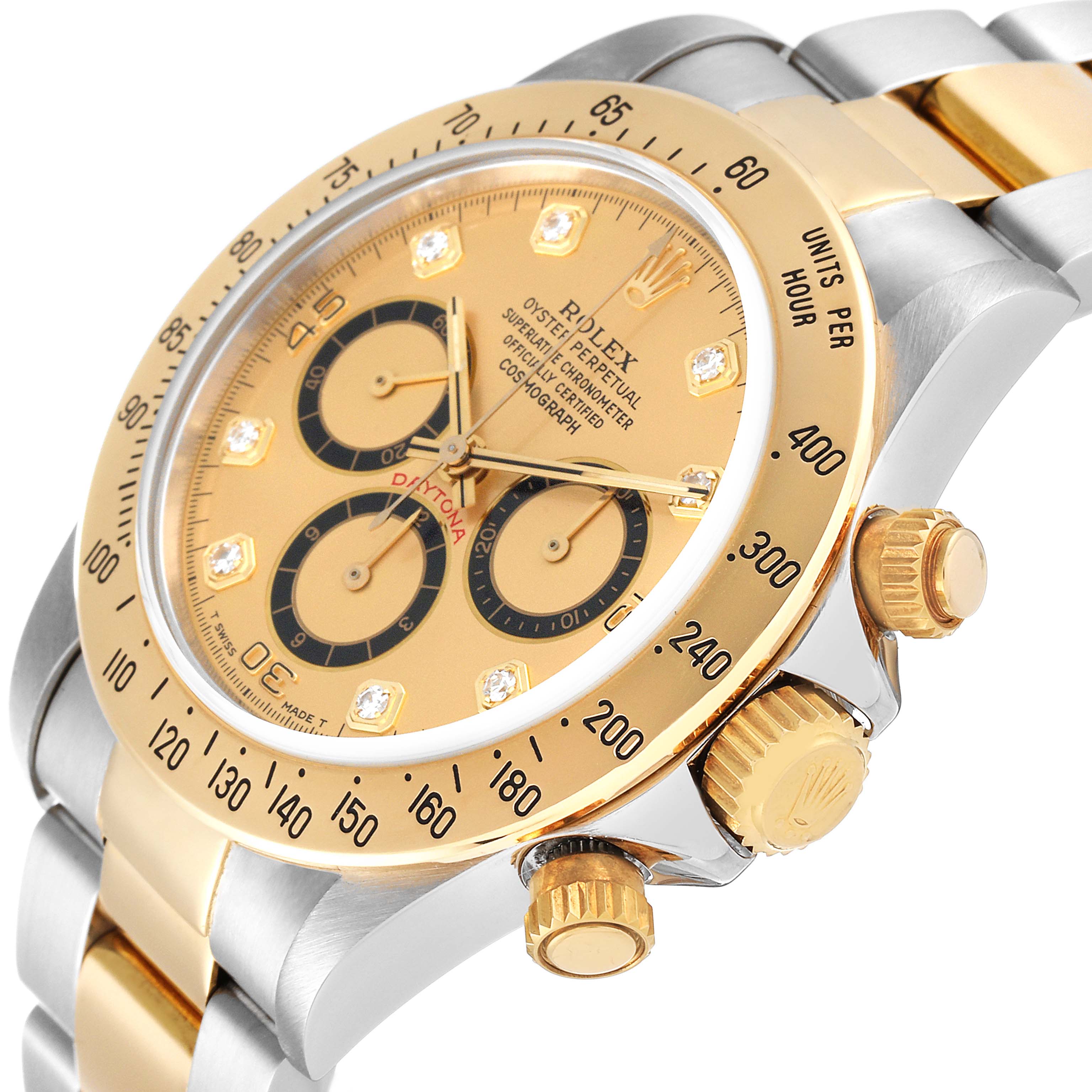 Rolex Daytona Steel Yellow Gold Inverted 6 Chronograph Mens Watch 16523