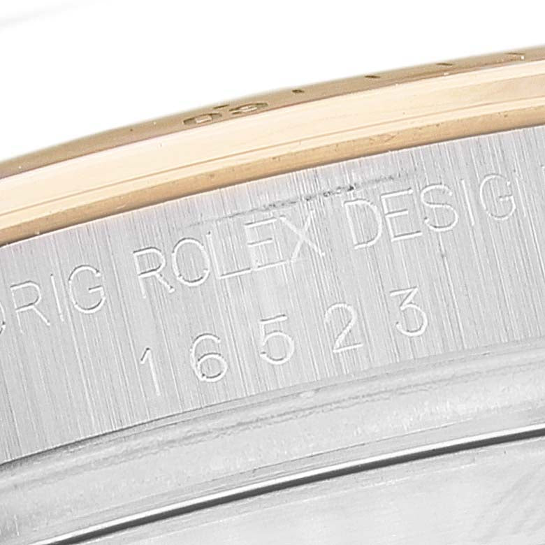 Rolex Daytona Steel Yellow Gold Inverted 6 Diamond Dial Mens Watch 16523 Box Papers