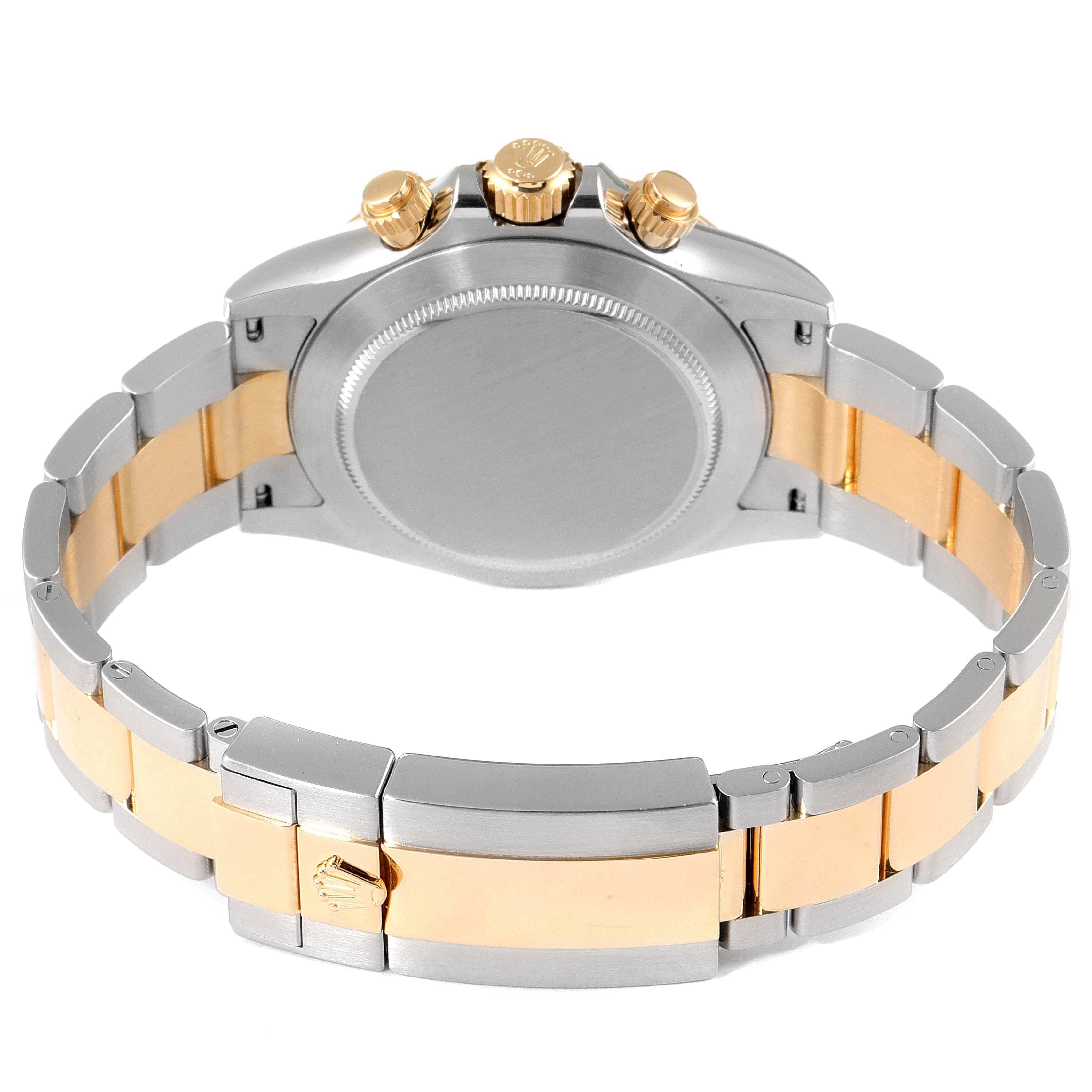 Rolex Daytona Steel Yellow Gold MOP Diamond Mens Watch 116523 Box Card