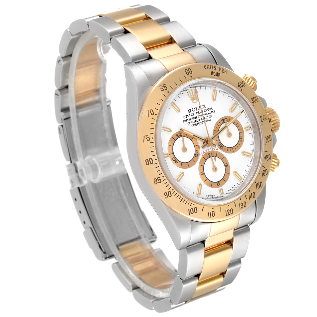 Rolex Daytona Steel Yellow Gold White Dial Mens Watch 16523
