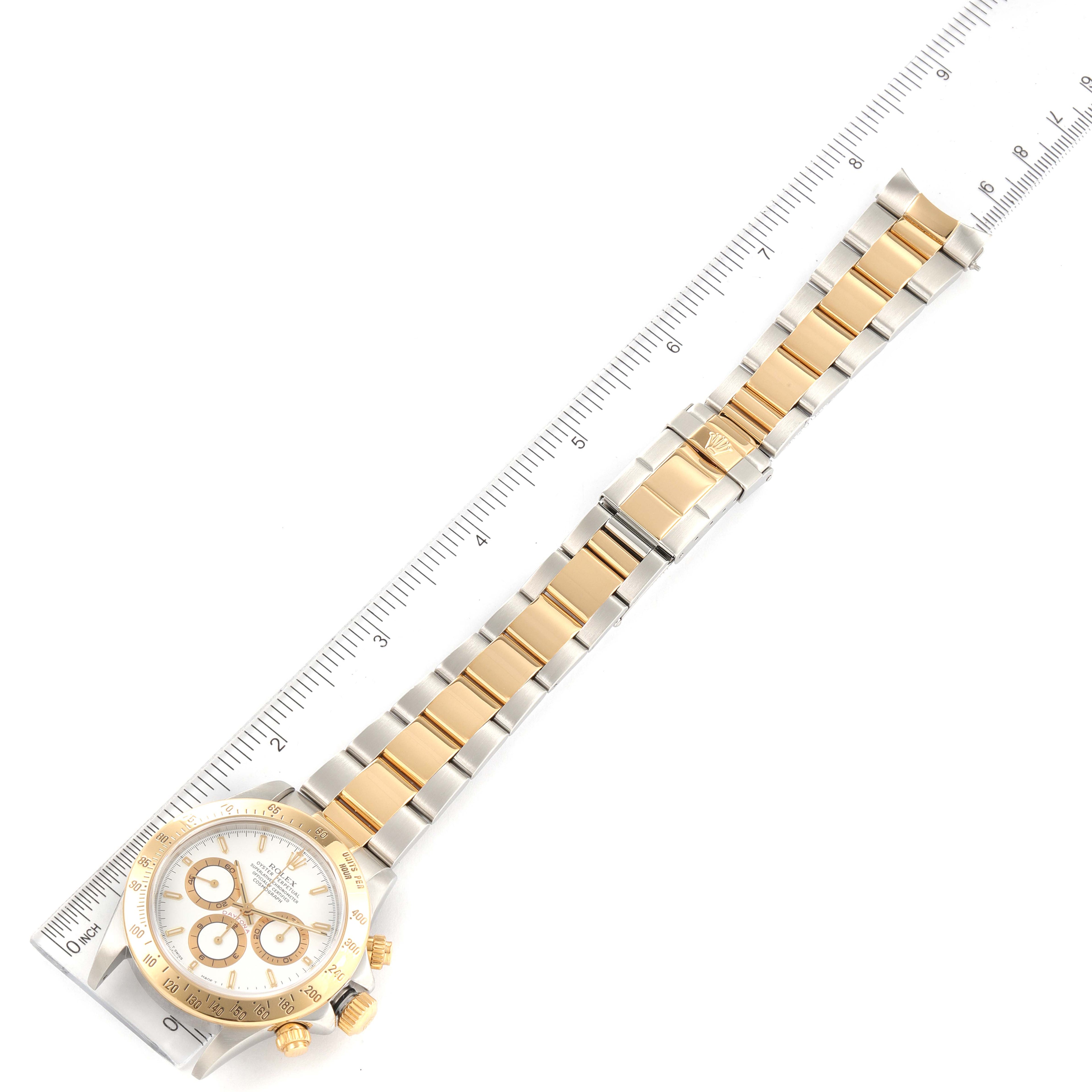 Rolex Daytona Steel Yellow Gold White Dial Mens Watch 16523