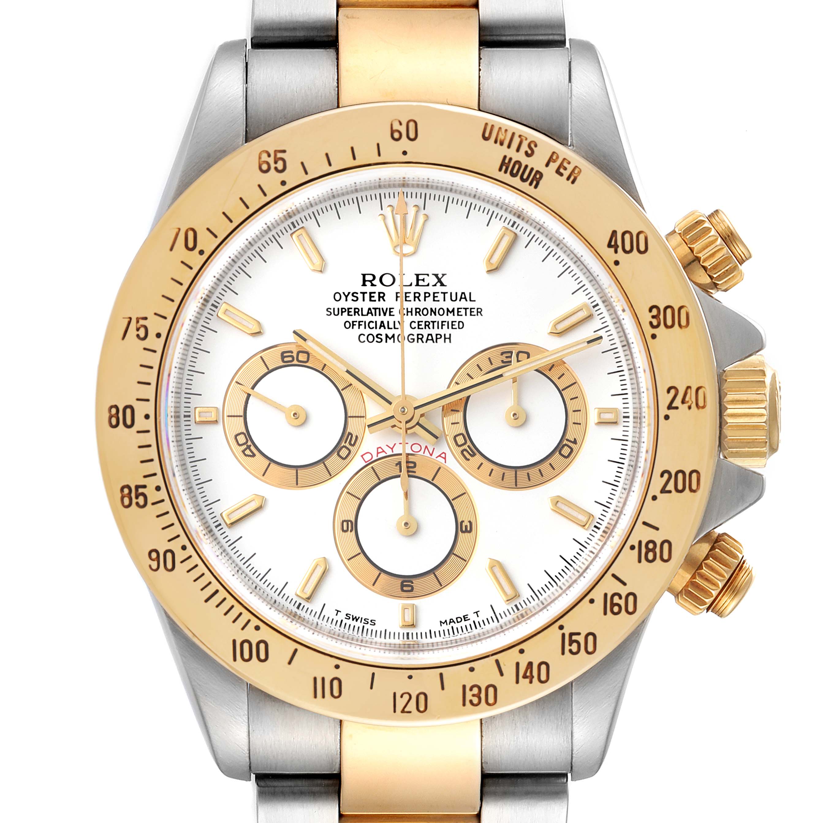 Rolex Daytona Steel Yellow Gold White Dial Mens Watch 16523