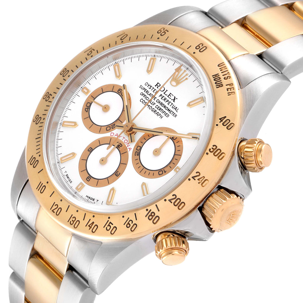 Rolex Daytona Steel Yellow Gold White Dial Mens Watch 16523