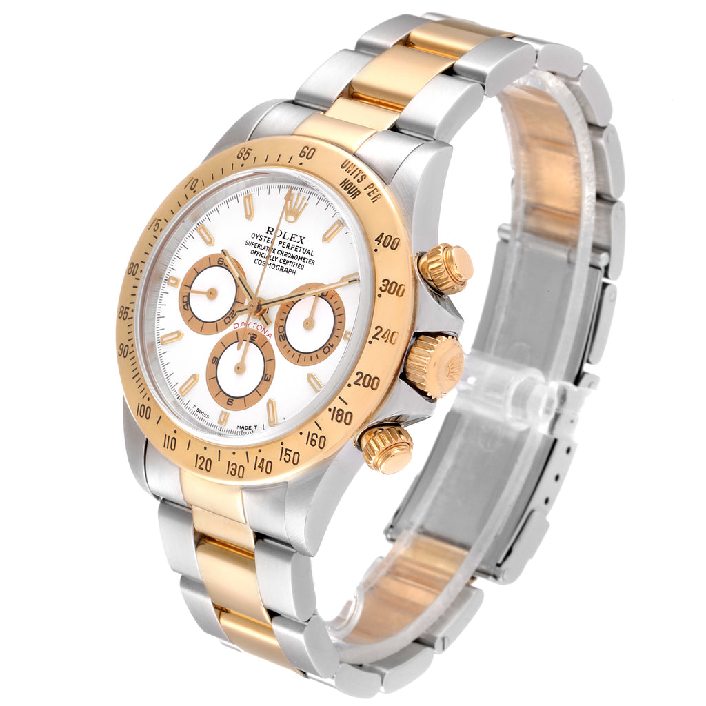 Rolex Daytona Steel Yellow Gold White Dial Mens Watch 16523