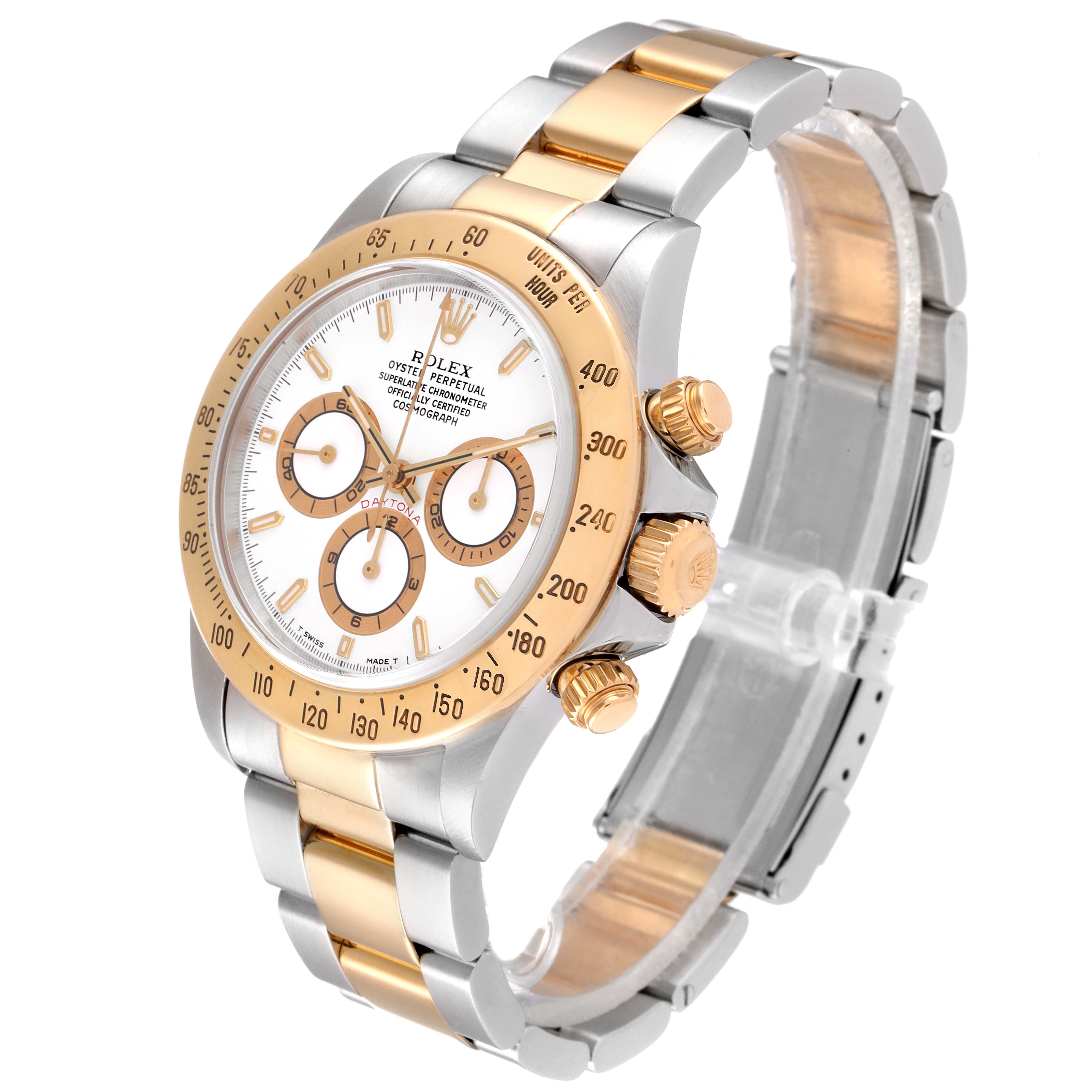 Rolex Daytona Steel Yellow Gold White Dial Mens Watch 16523