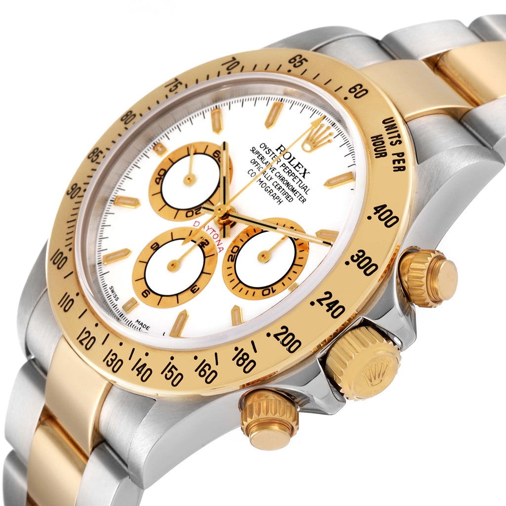 Rolex Daytona Steel Yellow Gold White Dial Zenith Movement Mens Watch 16523