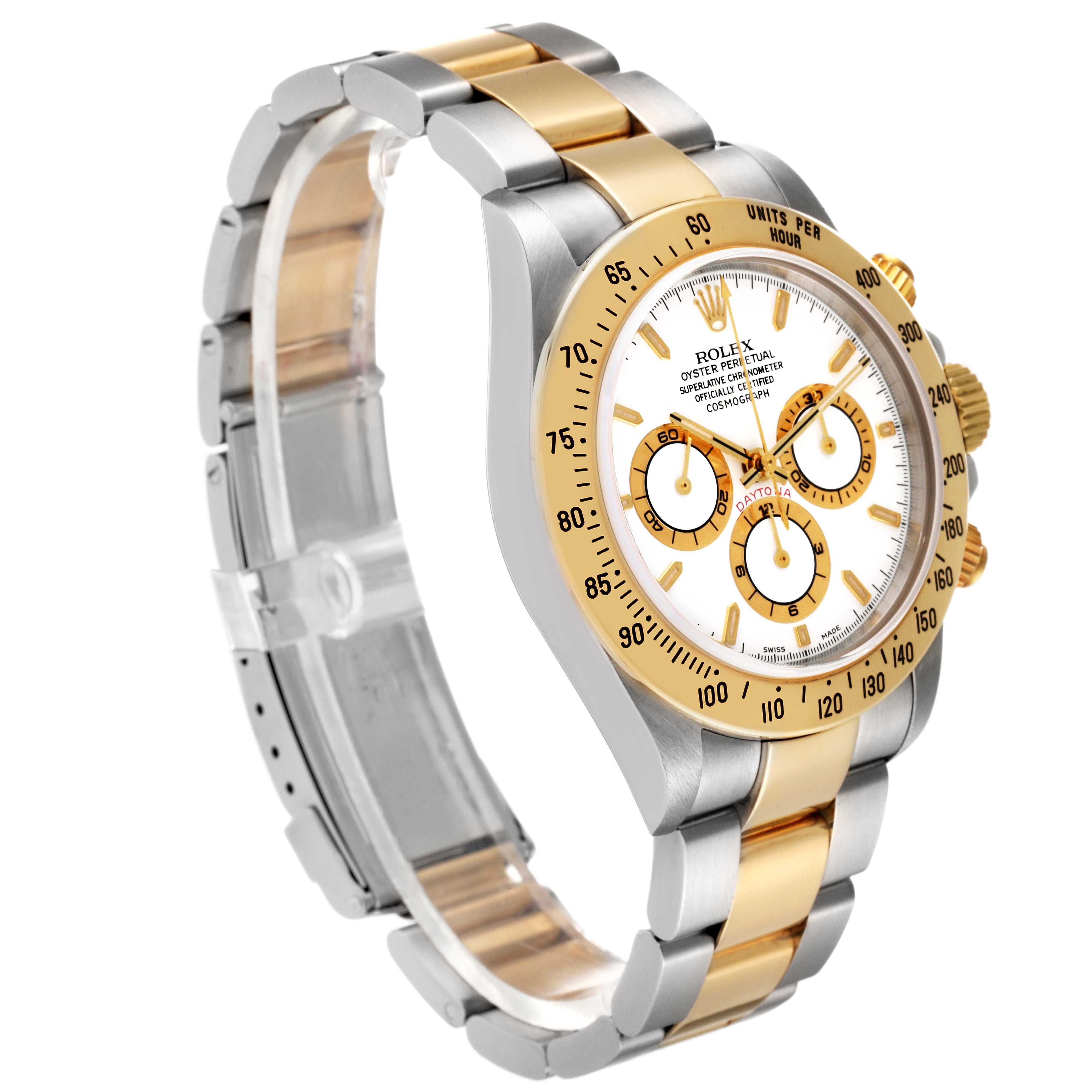 Rolex Daytona Steel Yellow Gold White Dial Zenith Movement Mens Watch 16523