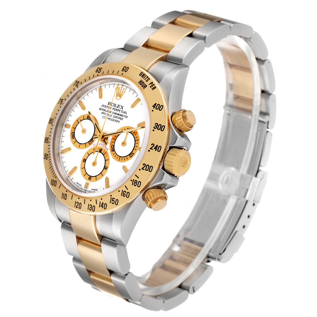 Rolex Daytona Steel Yellow Gold White Dial Zenith Movement Mens Watch 16523