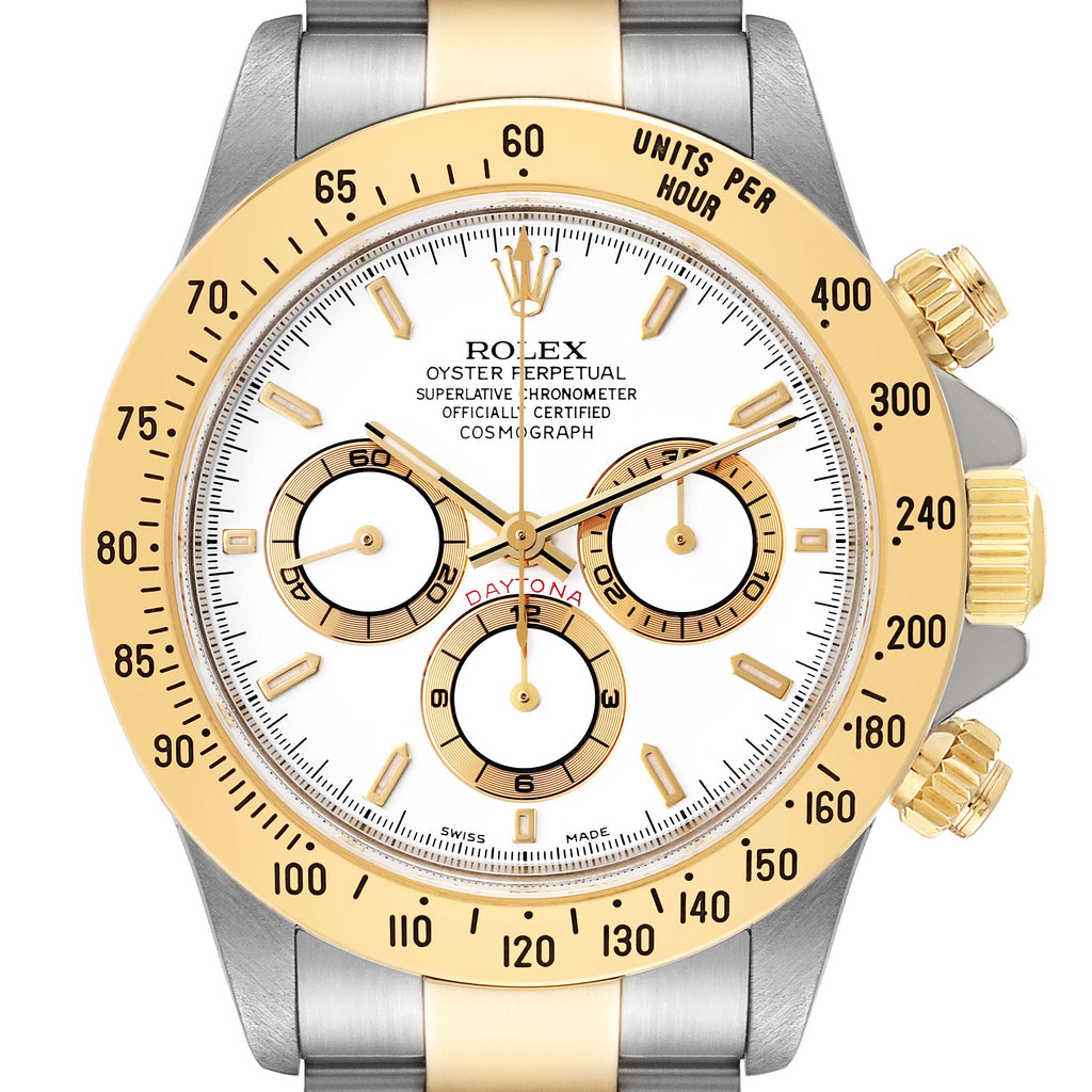 Rolex Daytona Steel Yellow Gold White Dial Zenith Movement Mens Watch 16523
