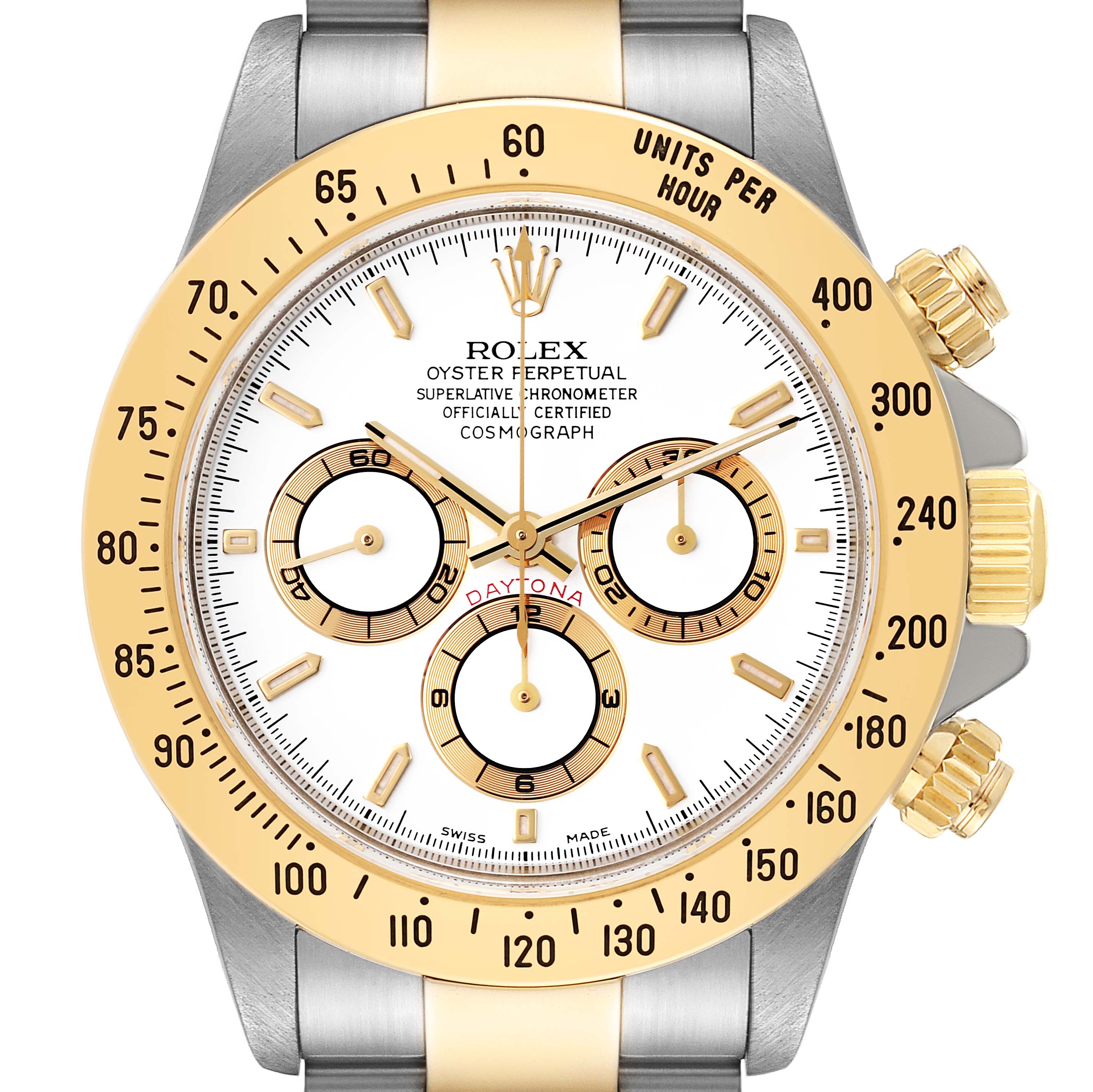 Rolex Daytona Steel Yellow Gold White Dial Zenith Movement Mens Watch 16523