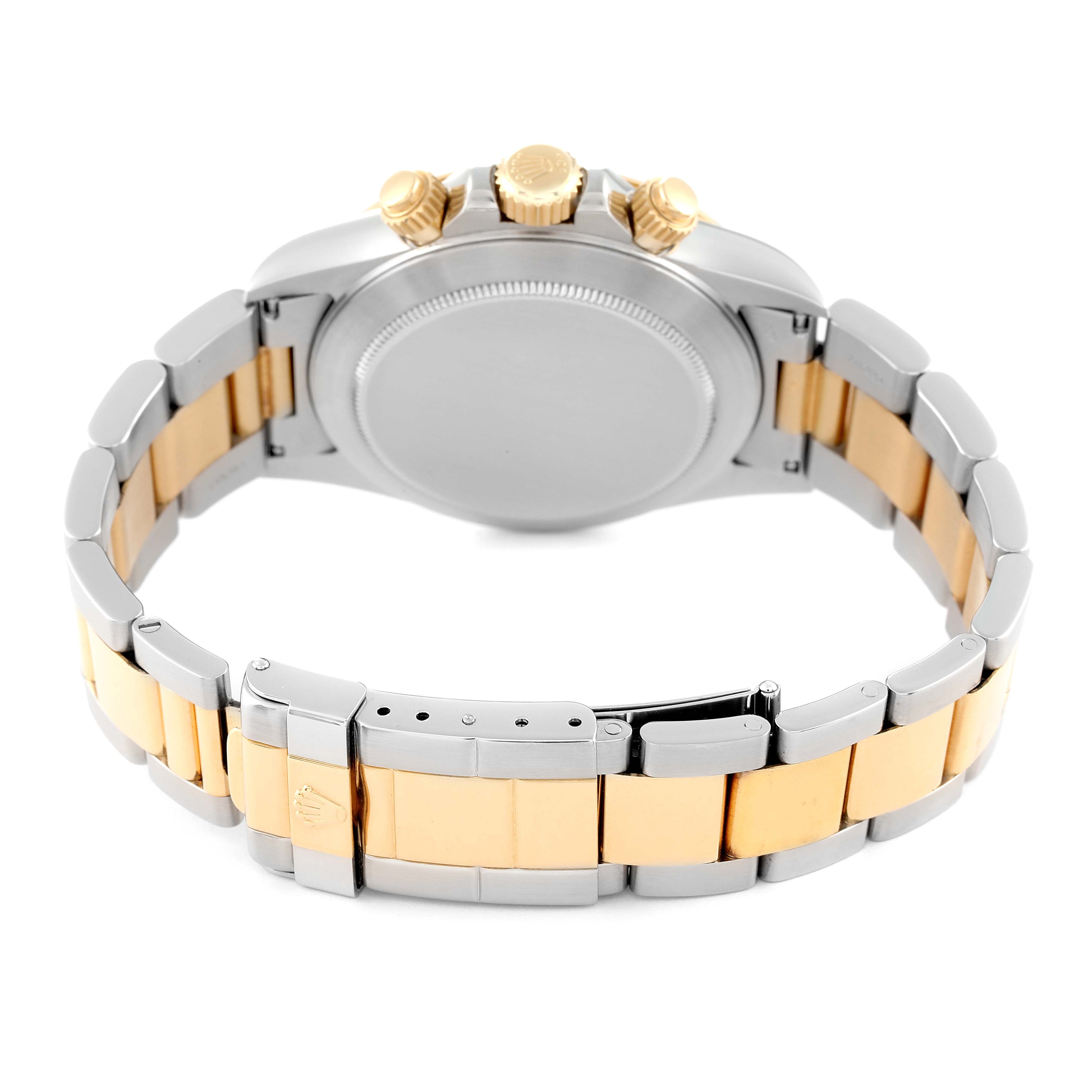 Rolex Daytona Steel Yellow Gold White Diamond Dial Mens Watch 16523
