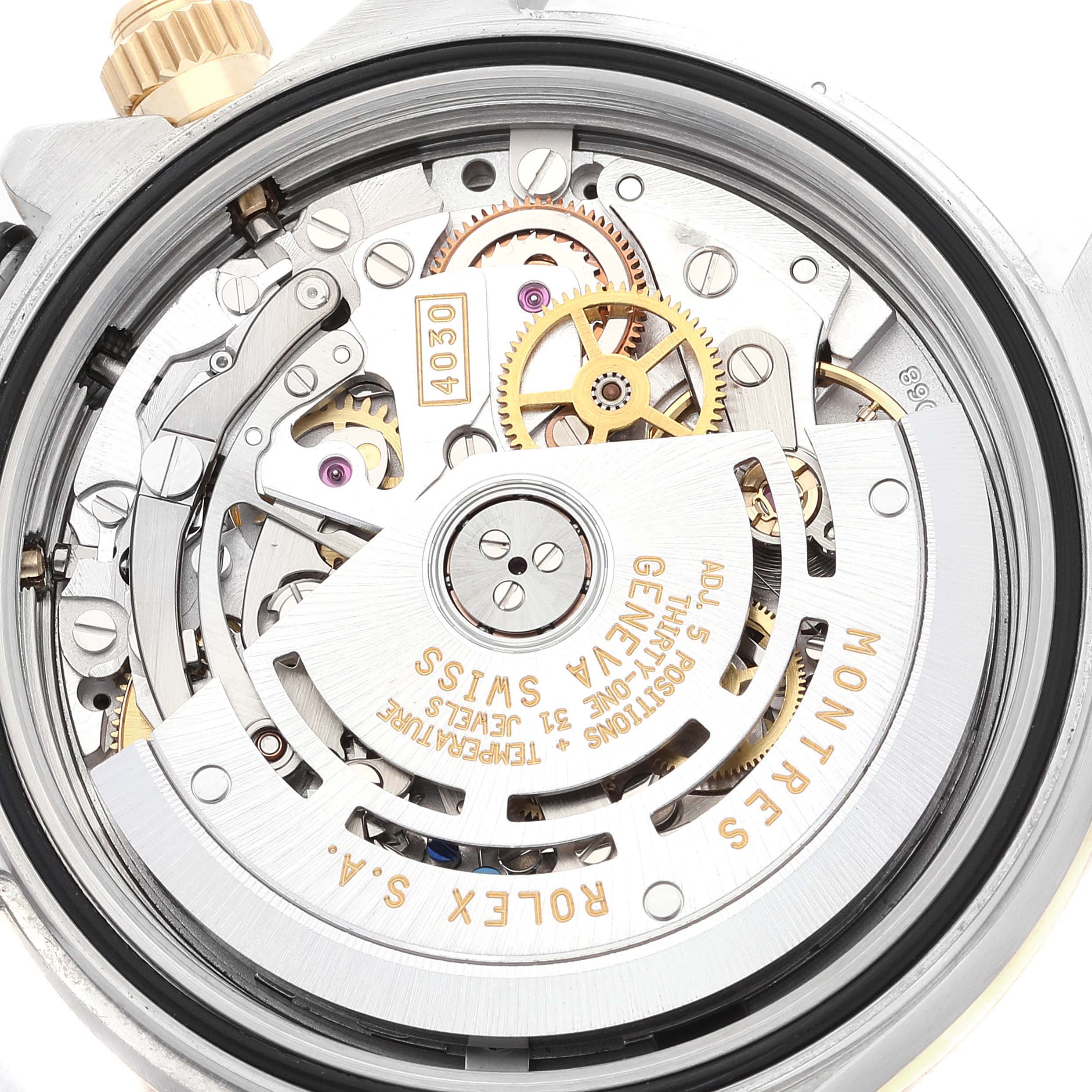 Rolex Daytona Steel Yellow Gold White Diamond Dial Mens Watch 16523