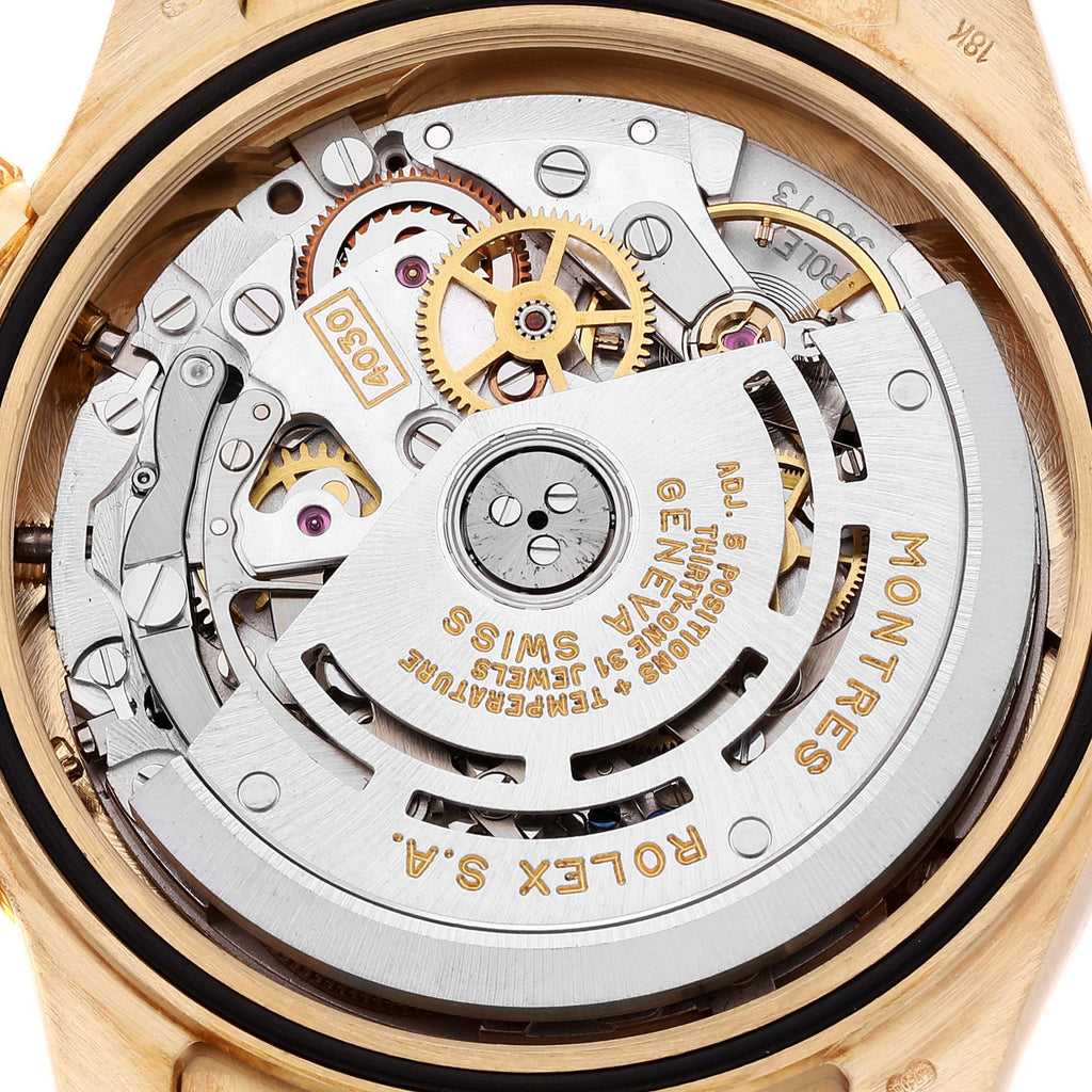 Rolex Daytona White Diamond Dial Yellow Gold Chronograph Mens Watch 16518