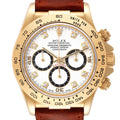 Rolex Daytona White Diamond Dial Yellow Gold Chronograph Mens Watch 16518