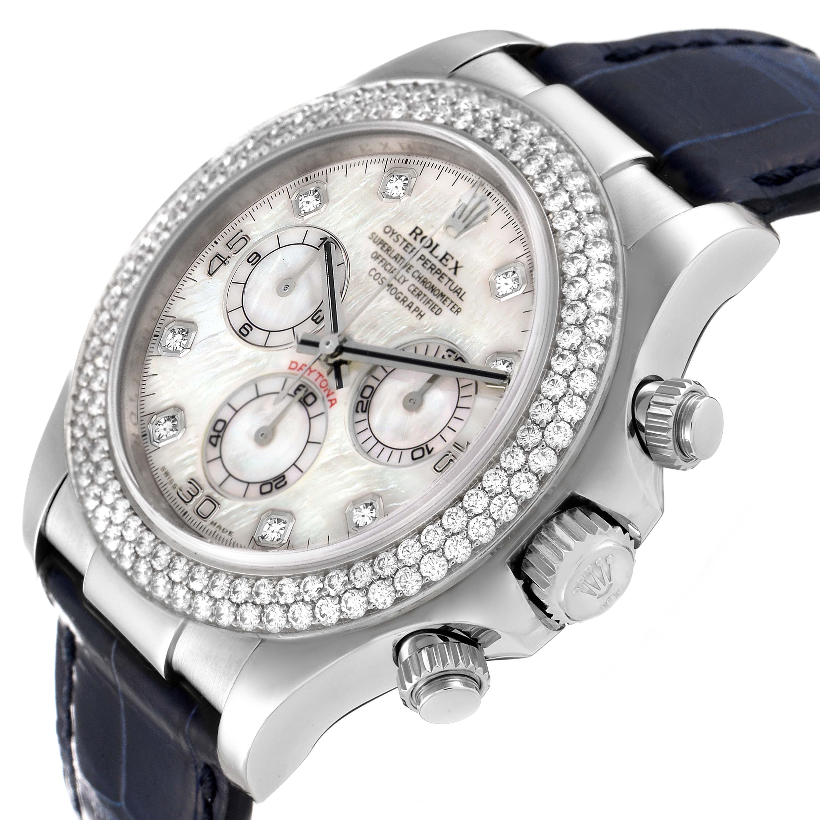 Rolex Daytona White Gold Mother of Pearl Diamond Mens Watch 116589